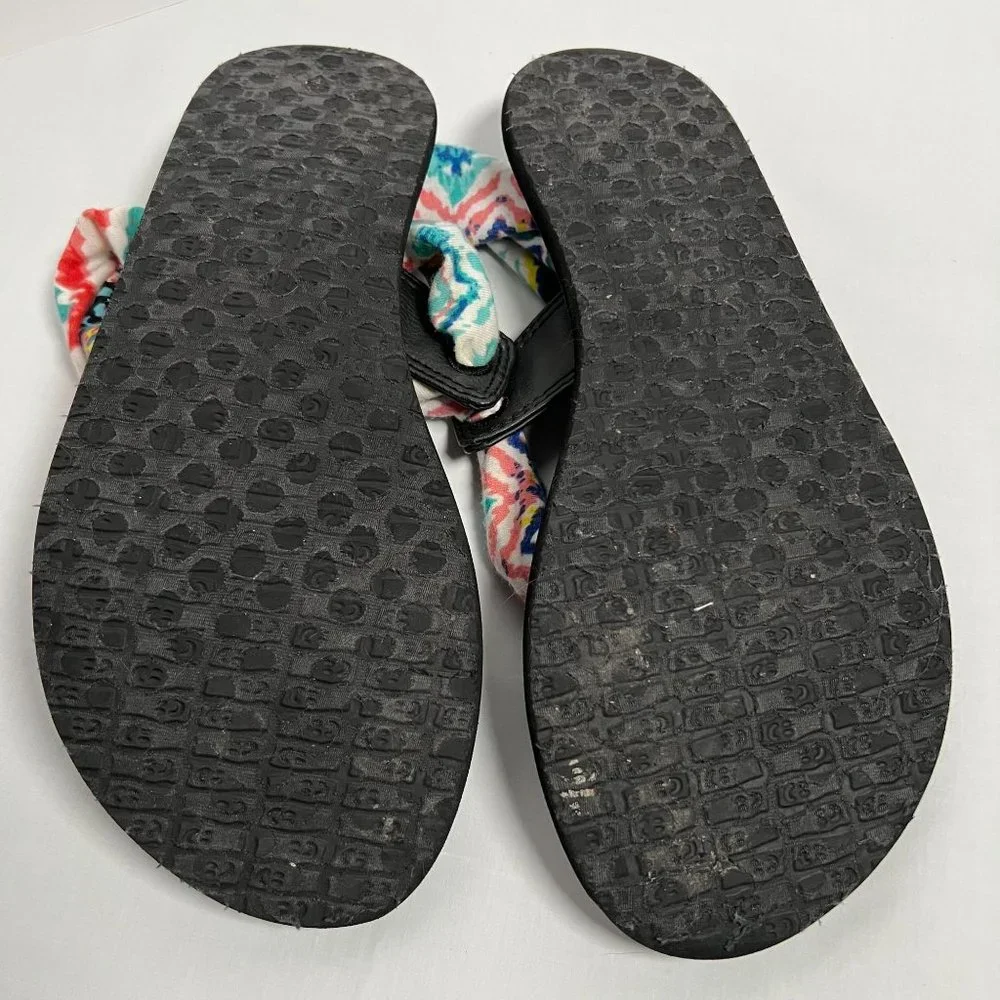 Sanuk‎ Sandals Yoga Sling Mat Size 8 Thong Fabric Flip Flop Flats